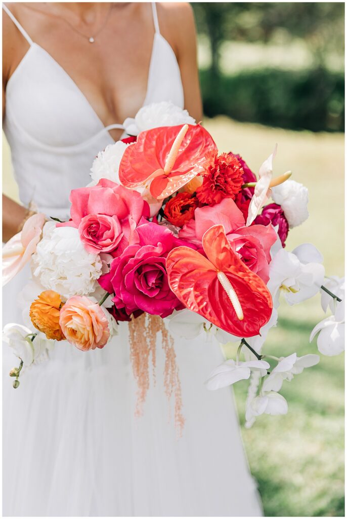 bride's bouquet at Pike Lake wedding