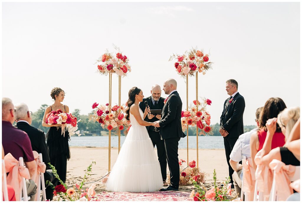 wedding ceremony at Pike Lake wedding
